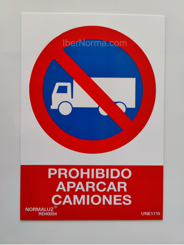Señal Prohibido aparcar camiones - PVC - NMZ (Normaluz)