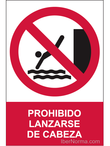 Señal Prohibido lanzarse de cabeza - PVC - NMZ (Normaluz)