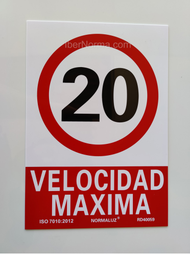 Señal Velocidad máxima 20 km/h - PVC - NMZ (Normaluz)