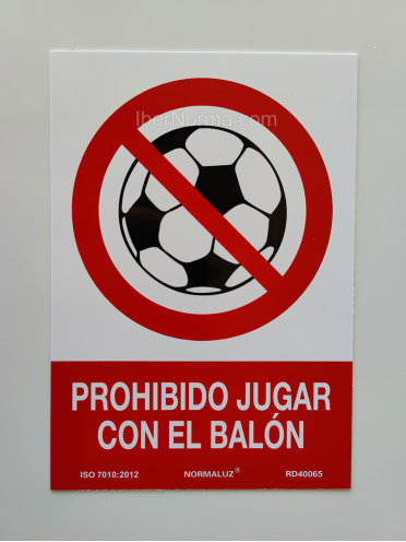 Señal Prohibido jugar con el balón - PVC - NMZ (Normaluz)