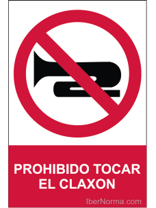 Señal Prohibido tocar el claxon - PVC - NMZ (Normaluz)