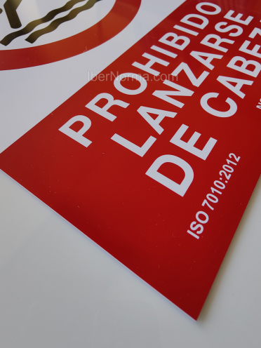 Señal Prohibido lanzarse de cabeza - PVC - NMZ (Normaluz)