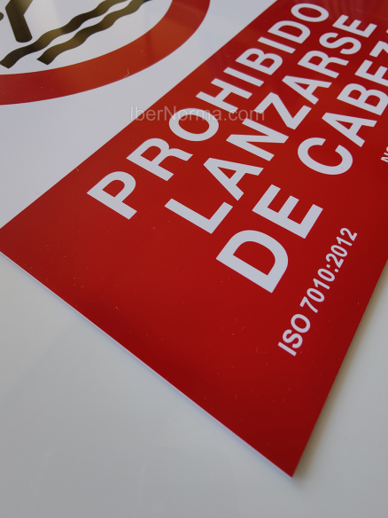 Señal Prohibido lanzarse de cabeza - PVC - NMZ (Normaluz)