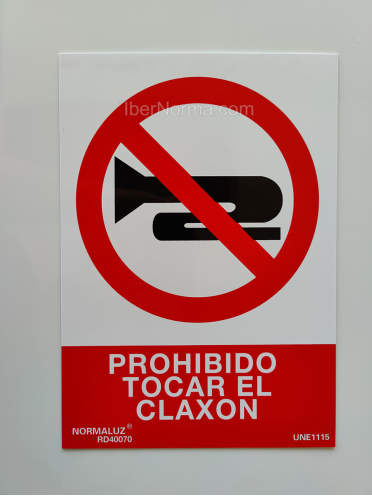 Señal Prohibido tocar el claxon - PVC - NMZ (Normaluz)