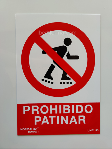 Señal Prohibido patinar - PVC - NMZ (Normaluz)