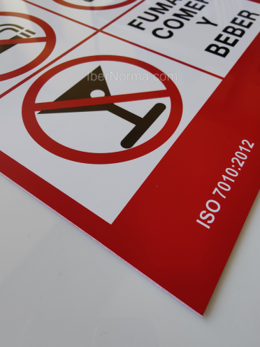 Señal A partir de este punto se prohibe: fumar, comer y beber - PVC - NMZ (Normaluz)