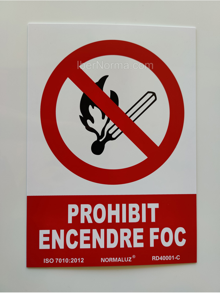 Señal Prohibit Fumar Catalán PVC 210x300 mm. - Rotuvall