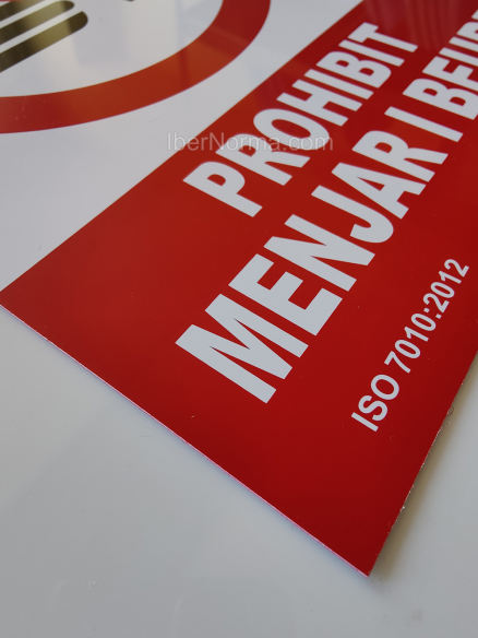 Senyal Prohibit menjar i beure (Català - Catalán) - PVC - NMZ (Normaluz)