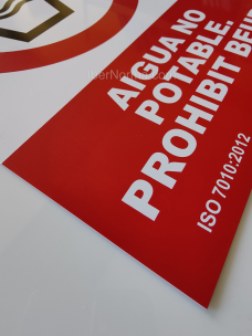 Senyal Aigua no potable. Prohibit beure (Català - Catalán) - PVC - NMZ (Normaluz) 2
