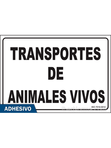Cartel adhesivo - Transportes de animales vivos - NMZ (Normaluz)