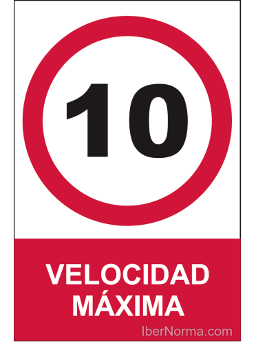 Señal Velocidad máxima 10 km/h - PVC - NMZ (Normaluz)