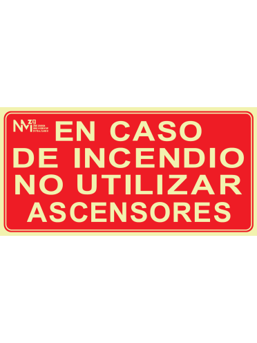 Señal No utilizar los ascensores en caso de Incendio - PVC - NMZ (Normaluz)