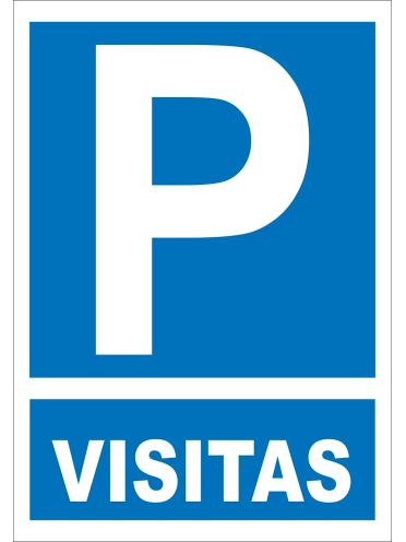 Señal de Parking Visitas PVC Cartel de reserva de aparcamiento o estacionamiento para visitas o clientes