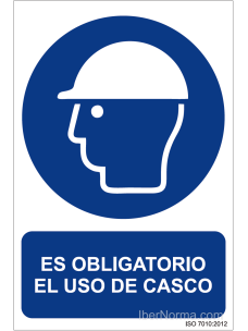 Señal Es obligatorio el uso de casco - PVC - NMZ (Normaluz)