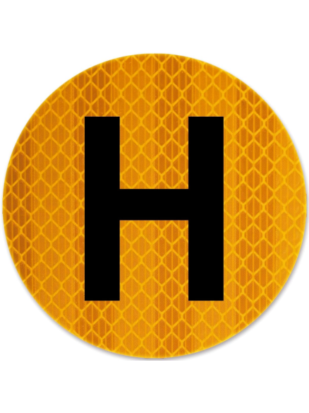 Señal H Pegatina Exterior Vehículo histórico Homologada para España. Vinilo adhesivo Reflectante 60mm