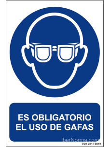 Señal Es obligatorio el uso de gafas - PVC - NMZ (Normaluz)