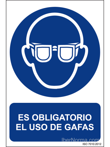 Señal Es obligatorio el uso de gafas - PVC - NMZ (Normaluz)