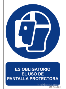 Señal Es obligatorio el uso de pantalla protectora - PVC - NMZ (Normaluz)