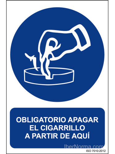 Señal Obligatorio apagar el cigarrillo a partir de aquí - PVC - NMZ (Normaluz)
