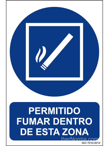 Señal Permitido fumar dentro de esta zona - PVC - NMZ (Normaluz)