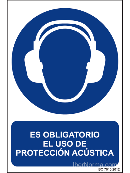 Señal Es obligatorio el uso de protección acústica - PVC - NMZ (Normaluz)