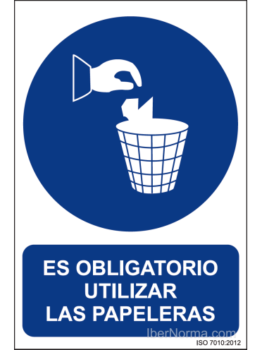 Señal Es obligatorio utilizar las papeleras - PVC - NMZ (Normaluz)