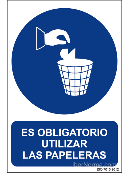 Señal Es obligatorio utilizar las papeleras - PVC - NMZ (Normaluz)