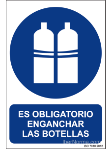 Señal Es obligatorio enganchar las botellas - PVC - NMZ (Normaluz)