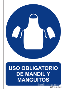 Señal Uso obligatorio de mandil y manguitos - PVC - NMZ (Normaluz)