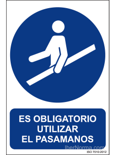 Señal Es obligatorio utilizar el pasamanos - PVC - NMZ (Normaluz)