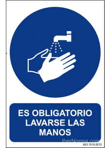 Señal Es obligatorio lavarse las manos - PVC - NMZ (Normaluz)