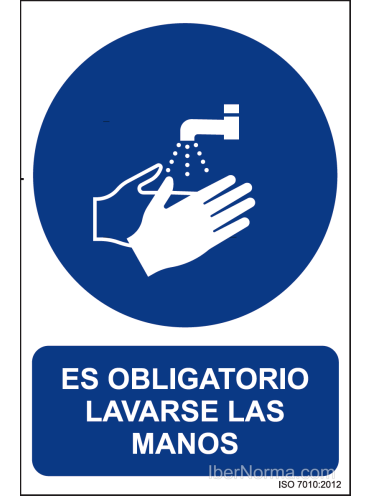 Señal Es obligatorio lavarse las manos - PVC - NMZ (Normaluz)