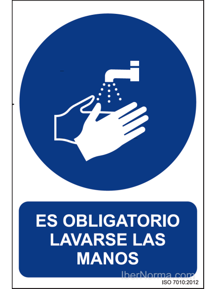 Señal Es obligatorio lavarse las manos - PVC - NMZ (Normaluz)