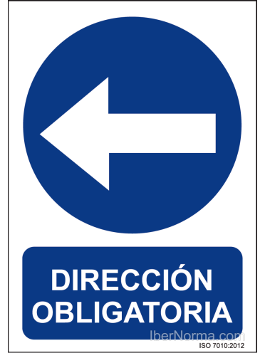 Señal Dirección obligatoria (Izquierda) - PVC - NMZ (Normaluz)