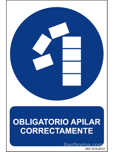 Señal Obligatorio apilar correctamente - PVC - NMZ (Normaluz)