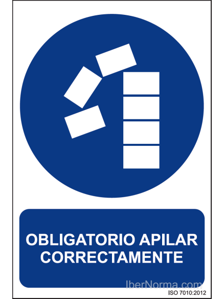 Señal Obligatorio apilar correctamente - PVC - NMZ (Normaluz)