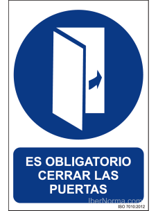 Señal Es obligatorio cerrar las puertas - PVC - NMZ (Normaluz)