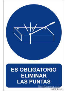 Señal Es obligatorio eliminar las puntas - PVC - NMZ (Normaluz)