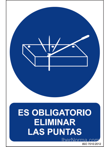 Señal Es obligatorio eliminar las puntas - PVC - NMZ (Normaluz)