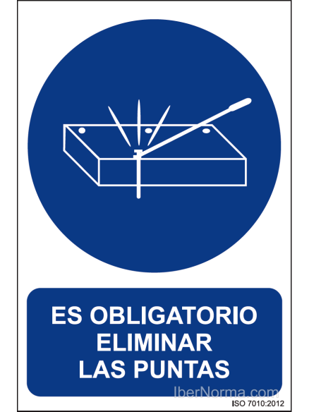Señal Es obligatorio eliminar las puntas - PVC - NMZ (Normaluz)