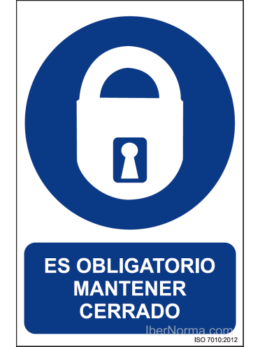 Señal Es obligatorio mantener cerrado - PVC - NMZ (Normaluz)