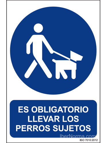 Señal Es obligatorio llevar los perros sujetos - PVC - NMZ (Normaluz)