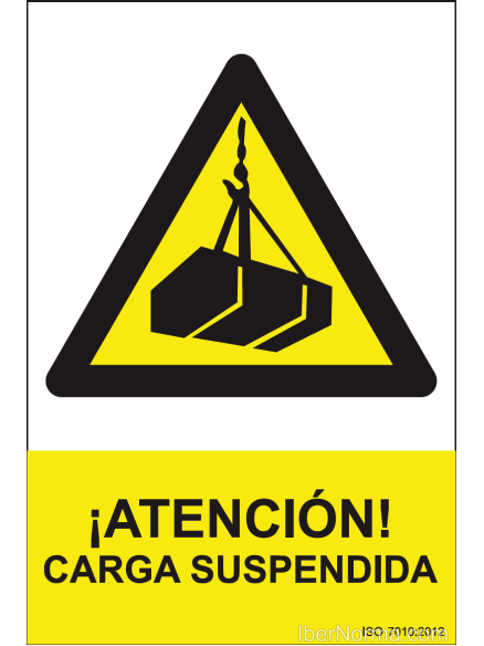 Señal ¡Atención! Carga suspendida - PVC - NMZ (Normaluz)