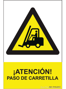 Señal ¡Atención! Paso de carretilla - PVC - NMZ (Normaluz)