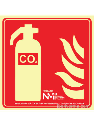 Señal Extintor CO2 (Sólo Pictograma) PVC - NMZ (Normaluz)