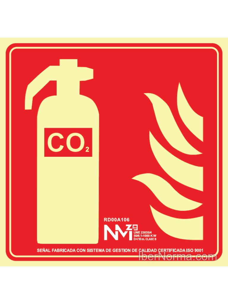 Señal Extintor CO2 - PVC - NMZ (Normaluz)