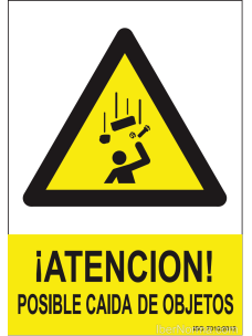 Señal ¡Atención! Posible caída de objetos - PVC - NMZ (Normaluz)