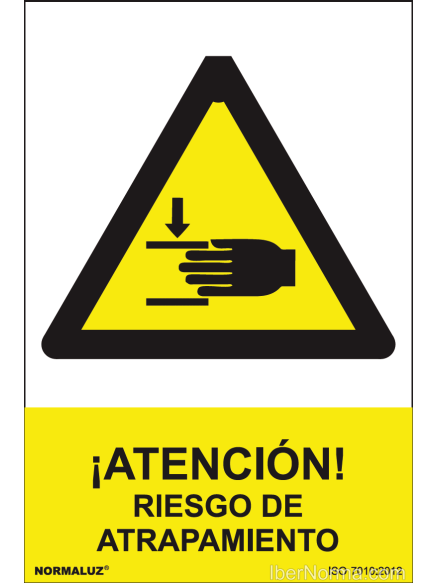 Señal ¡Atención! Riesgo de atrapamiento - PVC - NMZ (Normaluz)