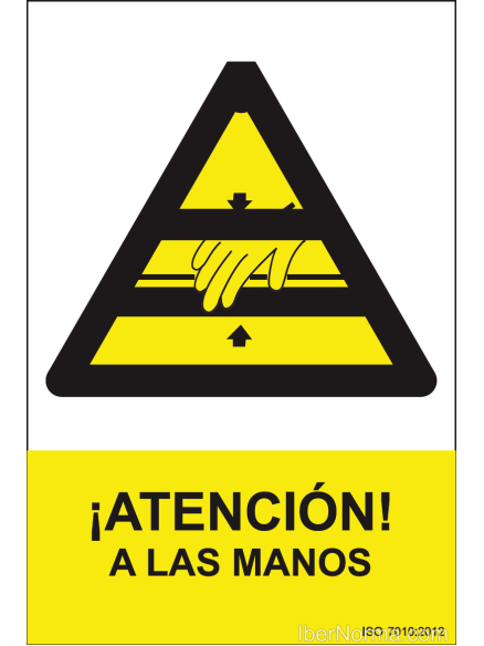 Señal ¡Atención! A las manos - PVC - NMZ (Normaluz)