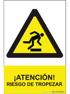 Señal ¡Atención! Riesgo de tropezar - PVC - NMZ (Normaluz)